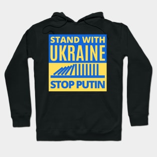 Stand With Ukraine, Stop Putin - Falling Dominoes Hoodie